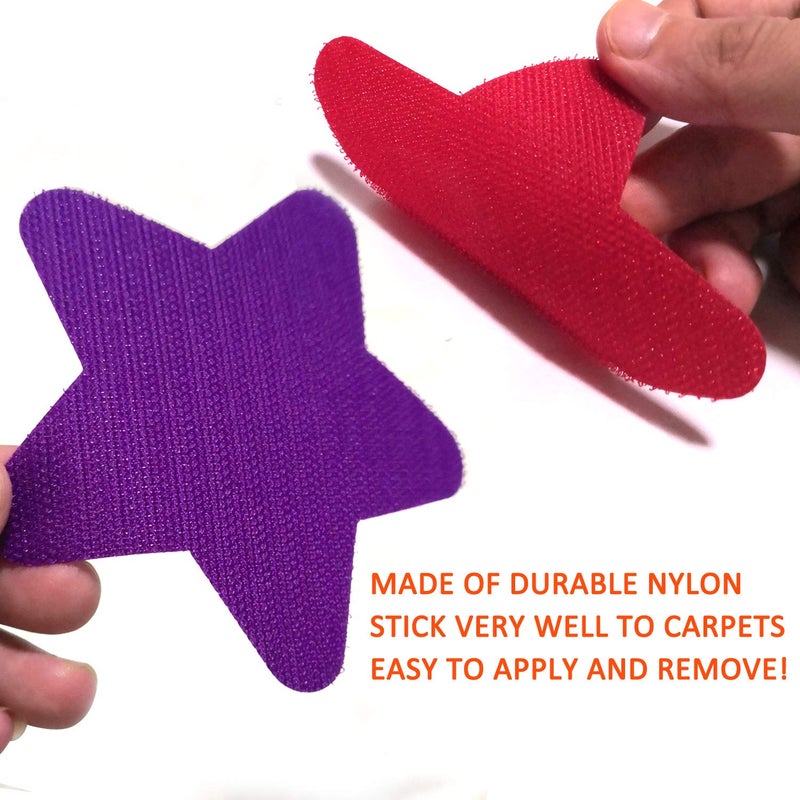 Unixing 30PCS Star Carpet Markers Floor Carpet Seat Position Spots Sit Markers, Star Sitting Carpet Dots for Office, Party Decor, Yoga Stations - Image 3